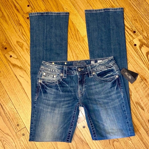 NWT MISS ME X-LONG BLING SIGNATURE BOOT CUT JEANS - Picture 6 of 7